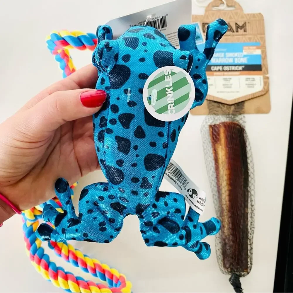 NEW Dog Puppy Toy Treat Roam Bone Chew Rope Frog Ball Bundle Gift Set Accessory